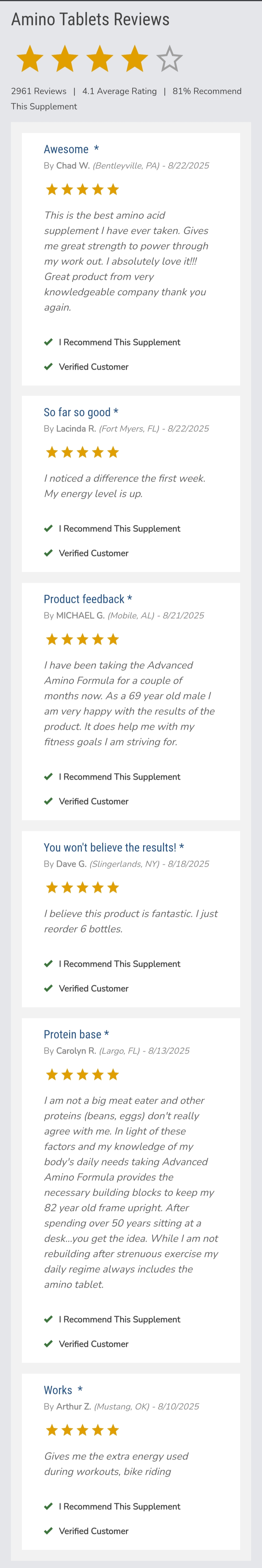 Customer testimonial 